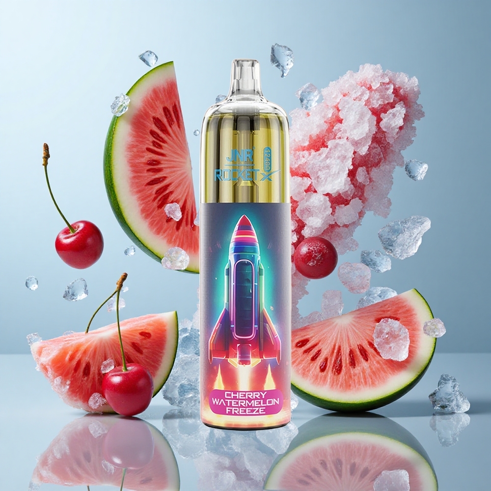 JNR Rocket-X 12400 Puffs Adjustable Airflow Cherry Watermelon Freeze RGB Lights