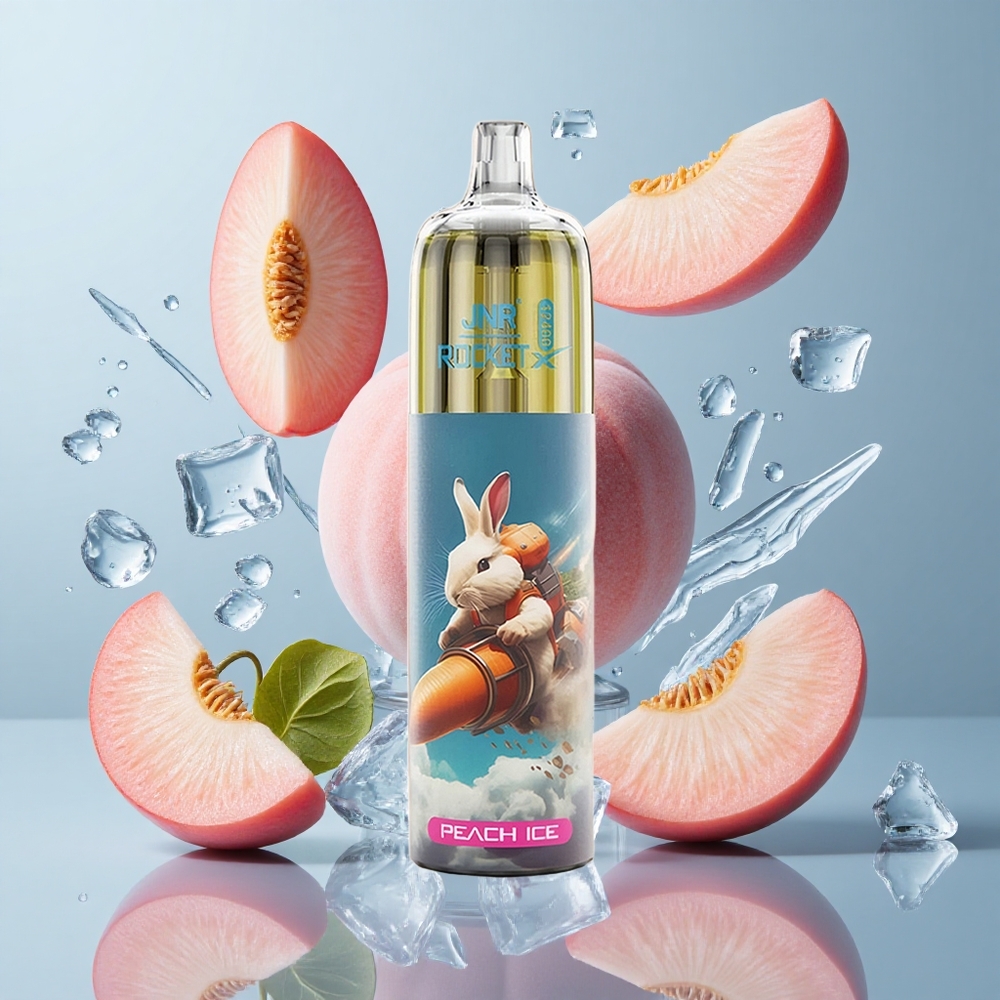 JNR Rocket-X 12400 Puffs Adjustable Airflow Peach Ice RGB Lights