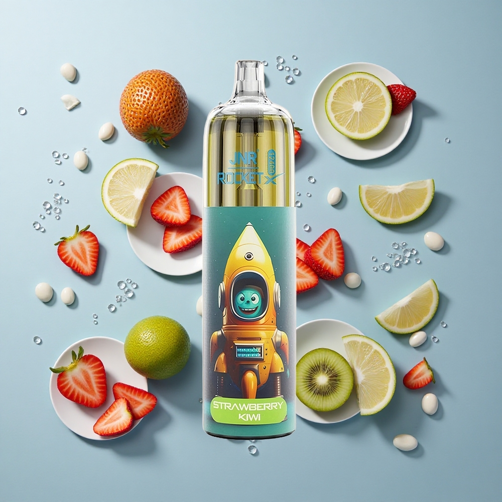 JNR Rocket-X 12400 Puffs Adjustable Airflow Strawberry Kiw RGB Lights