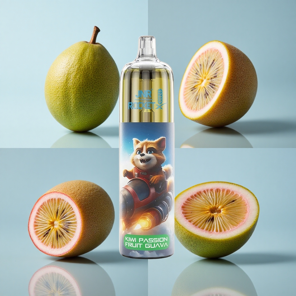 JNR Rocket-X 12400 Puffs Kiwi Passion Fruit Guava with RGB Lights & Adjustable Airflow