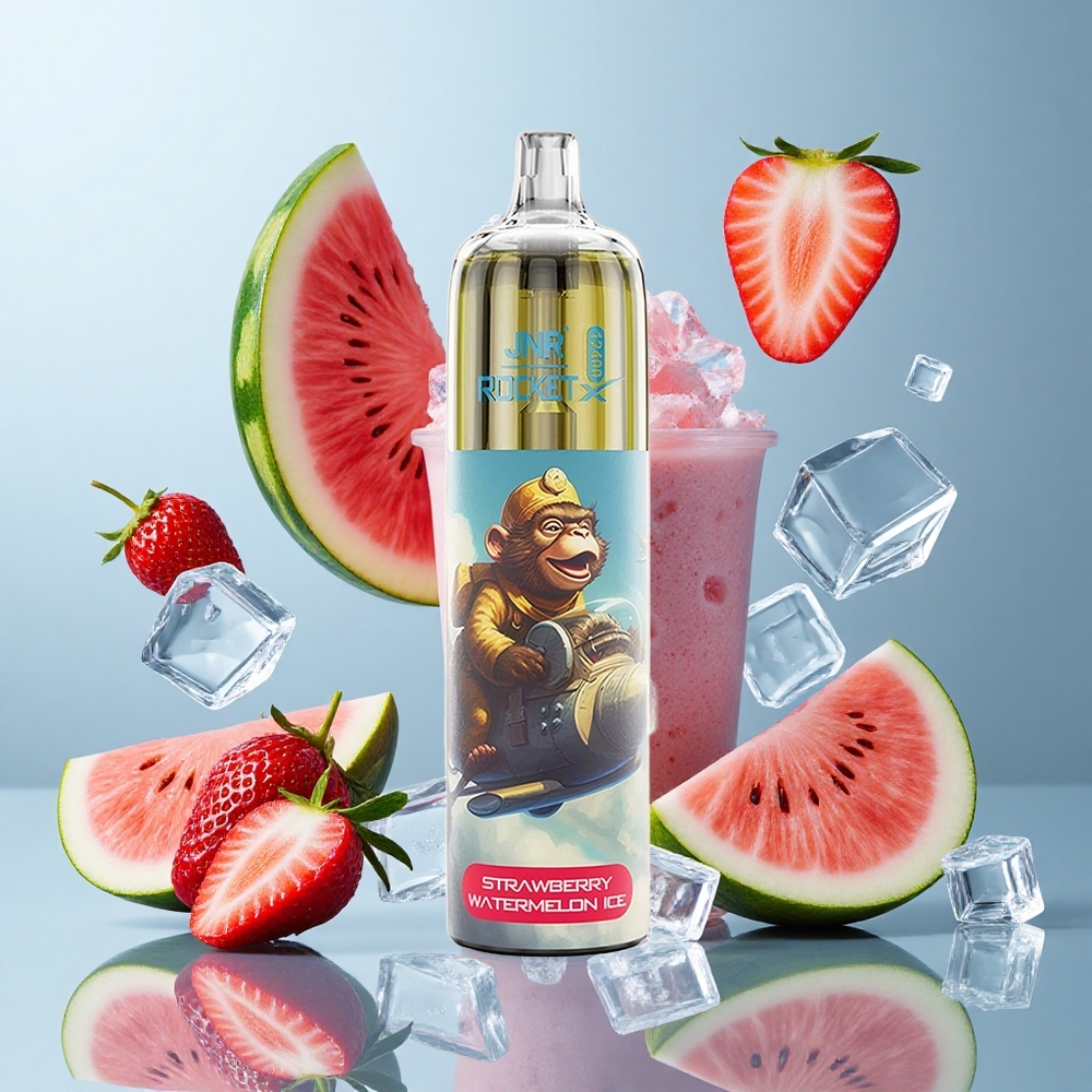 JNR Rocket-X 12400 Puffs Strawberry Watermelon Ice with RGB Lights & Adjustable Airflow