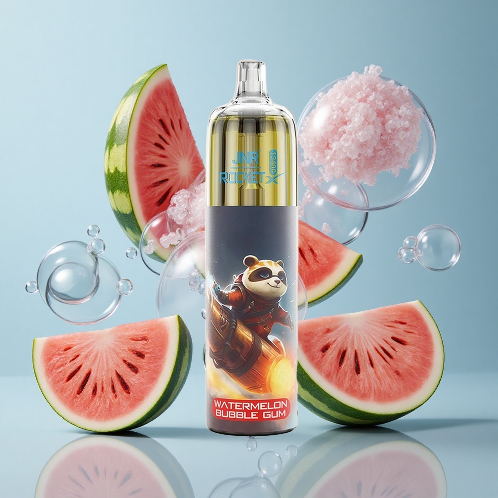 JNR Rocket-X 12400 Puffs Watermelon Bubble Gum with Adjustable Airflow & RGB Lights