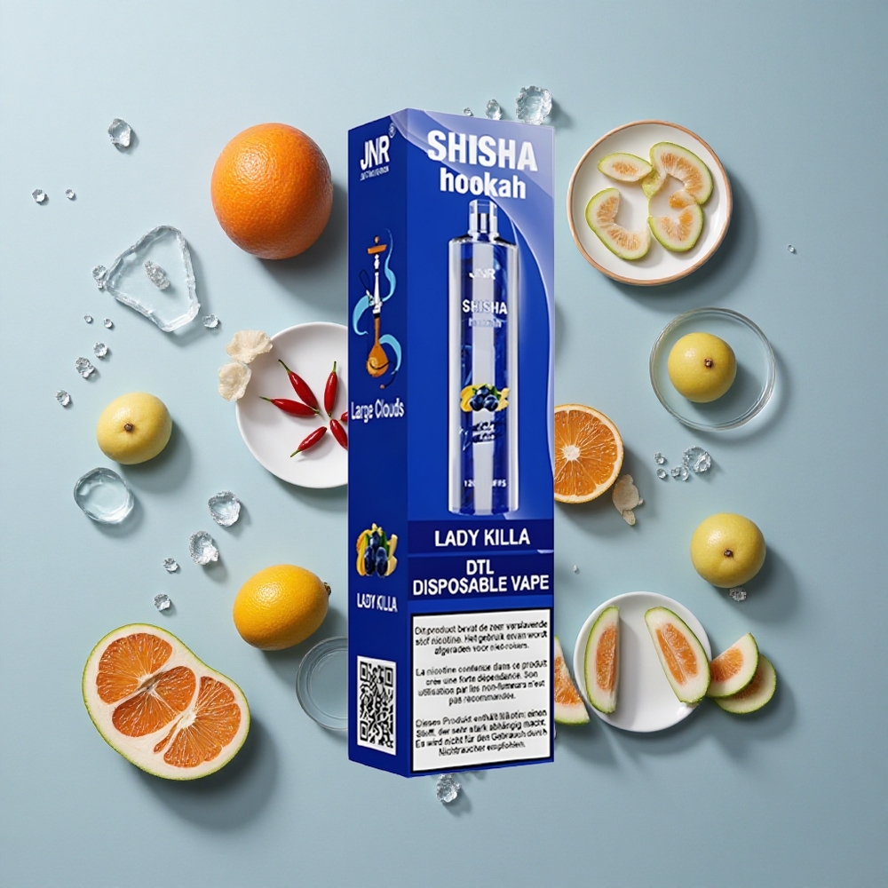 JNR Shisha Hookah 12000 Puffs Disposable Vape Lady Killa 24ml 750mAh