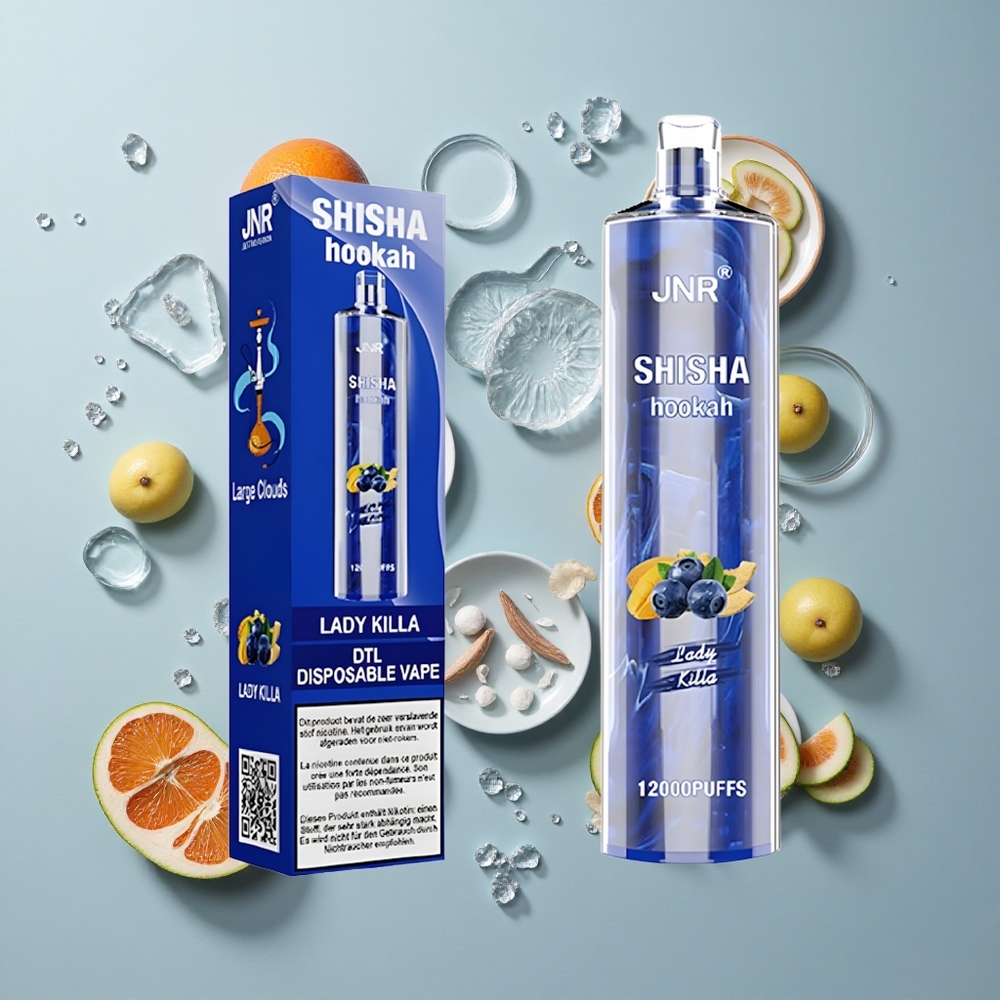 JNR Shisha Hookah 12000 Puffs Disposable Vape Lady Killa 24ml 750mAh
