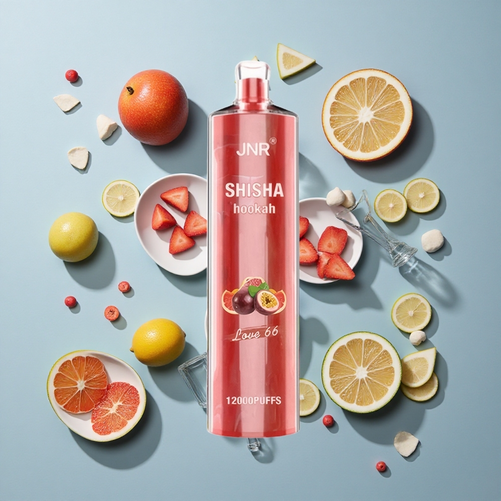 JNR Shisha Hookah 12000 Puffs Disposable Vape Love 66 with 24ml E-Liquid & Type-C Fast Charging