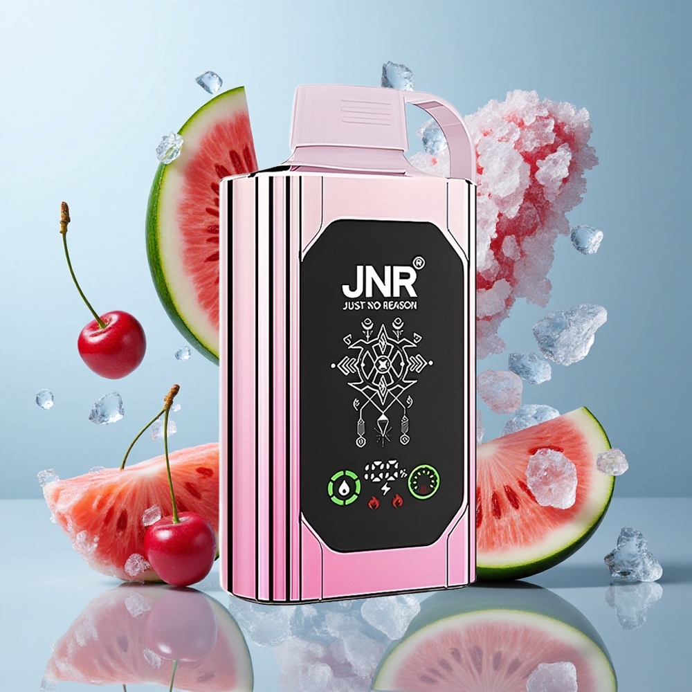 JNR Shisha Hookah Box 20500 Puffs Cherry Watermelon Freeze with HD Display & Type-C Quick Charge