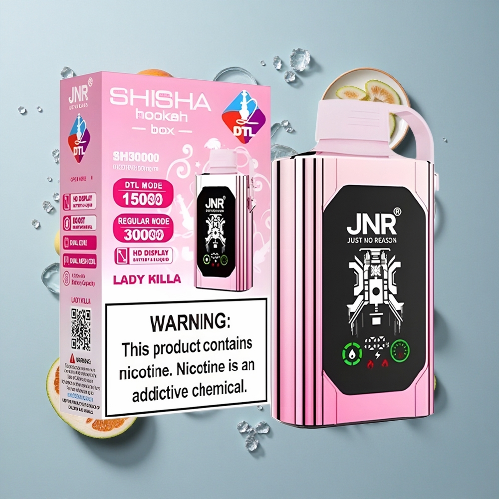 JNR Shisha Hookah Box 20500 Puffs Dual Mesh Coil Lady Killa