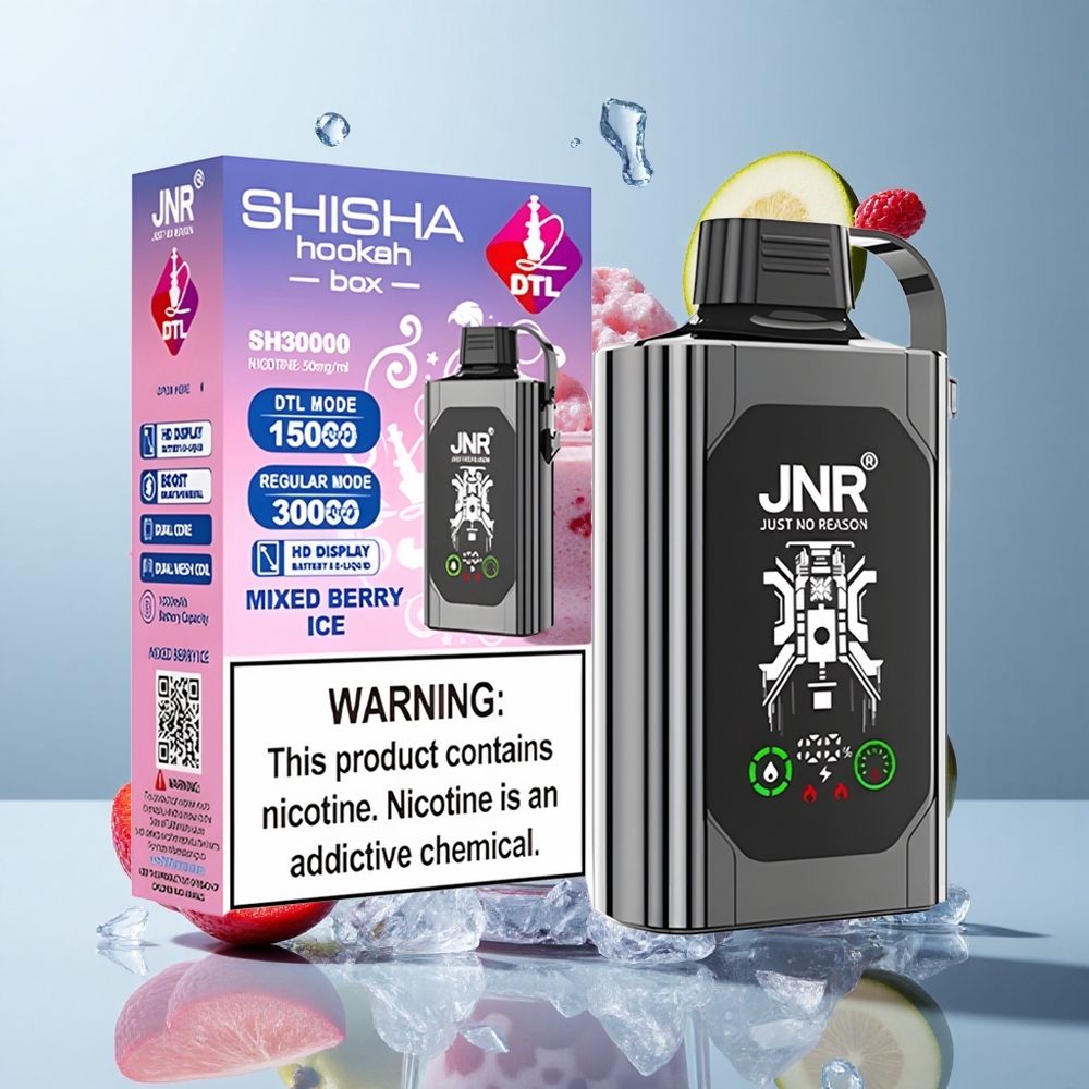 JNR Shisha Hookah Box 20500 Puffs Mixed Berry Ice with HD Display & Type-C Quick Charge