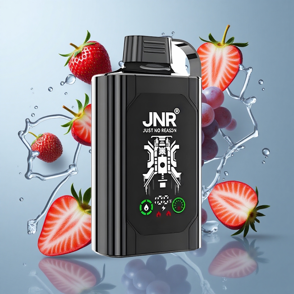 JNR Shisha Hookah Box 20500 Puffs Strawberry Grape Disposable Vape with HD Display & Type-C Quick Charge