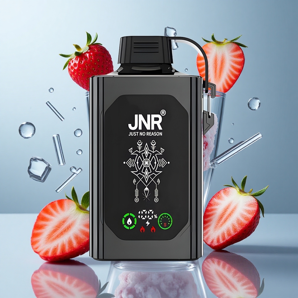 JNR Shisha Hookah Box 20500 Puffs Strawberry Ice with HD Display & Type-C Quick Charge