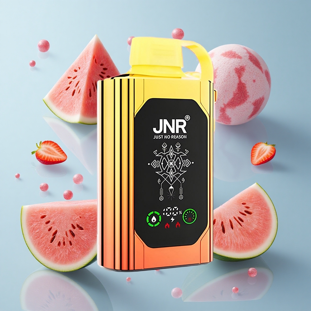 JNR Shisha Hookah Box 20500 Puffs Watermelon Strawberry Bubblegum with HD Display & Type-C Quick Charge