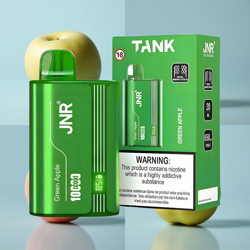JNR Tank 10000 Puffs Adjustable Airflow Disposable Vape Green Apple Peach Pear