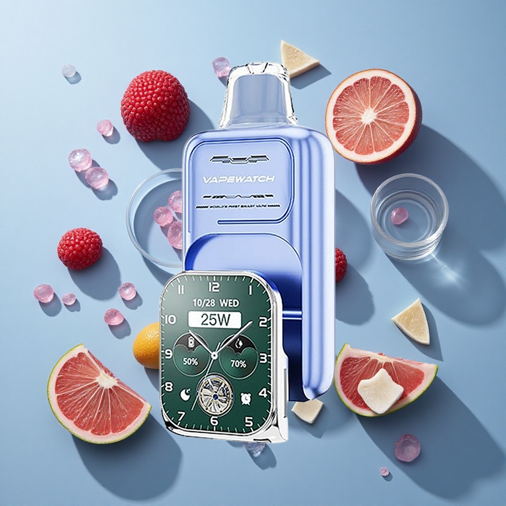 JNR Vape Watch 30000 Puffs Blue Razz Ice with 19mL E-liquid & Dual Mesh Coil