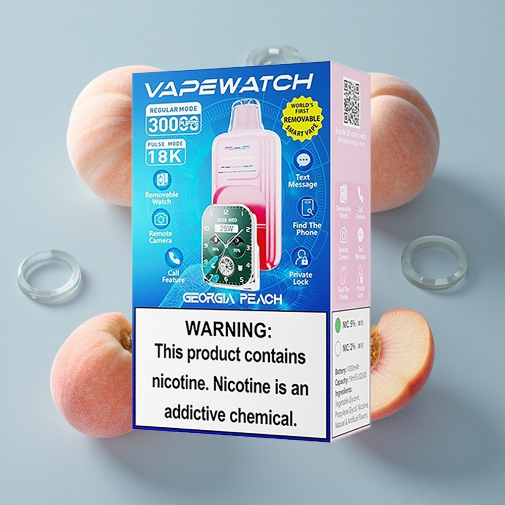 JNR Vape Watch 30000 Puffs Dual Mesh Coil Georgia Peach