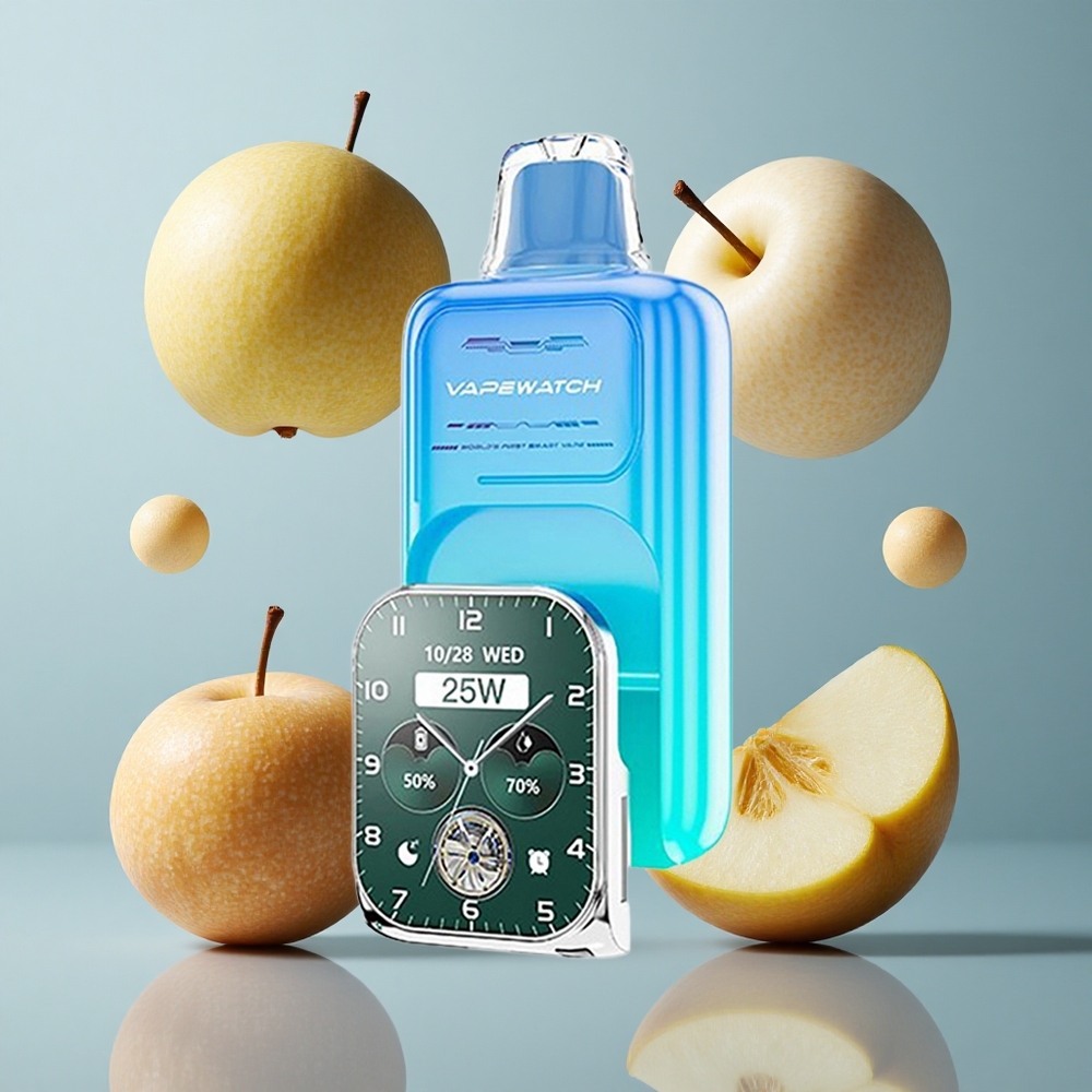 JNR Vape Watch 30000 Puffs Dual Mesh Coil Sour Apple Ice