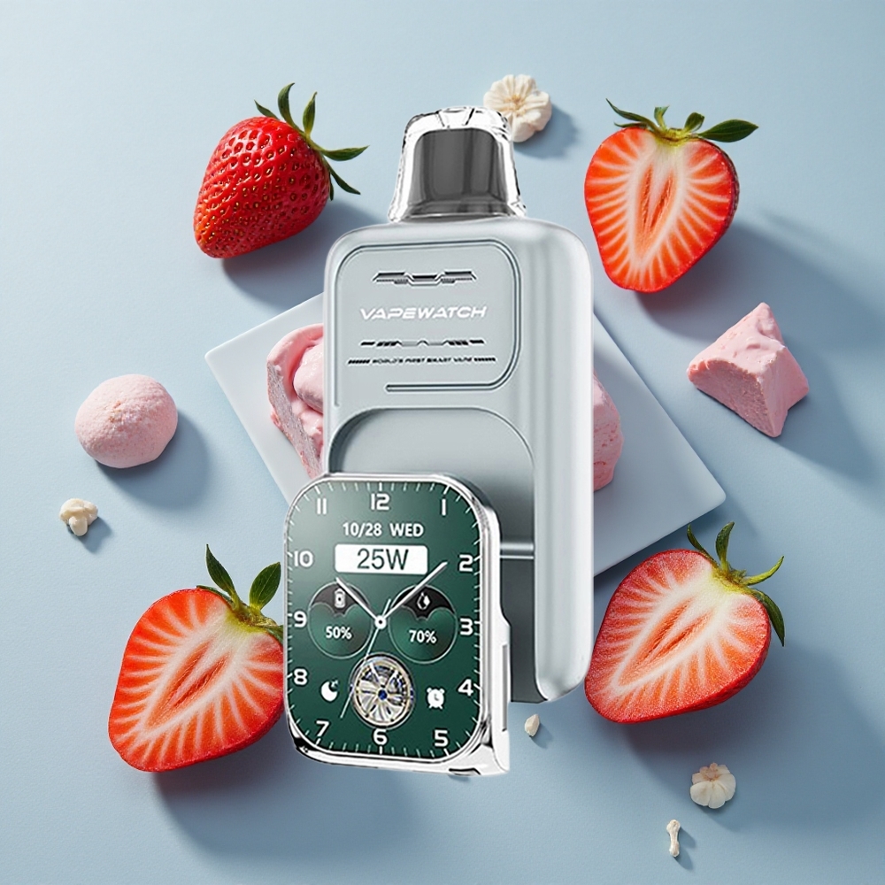 JNR Vape Watch 30000 Puffs Strawberry Ice with 19mL E-liquid & Dual Mesh Coil