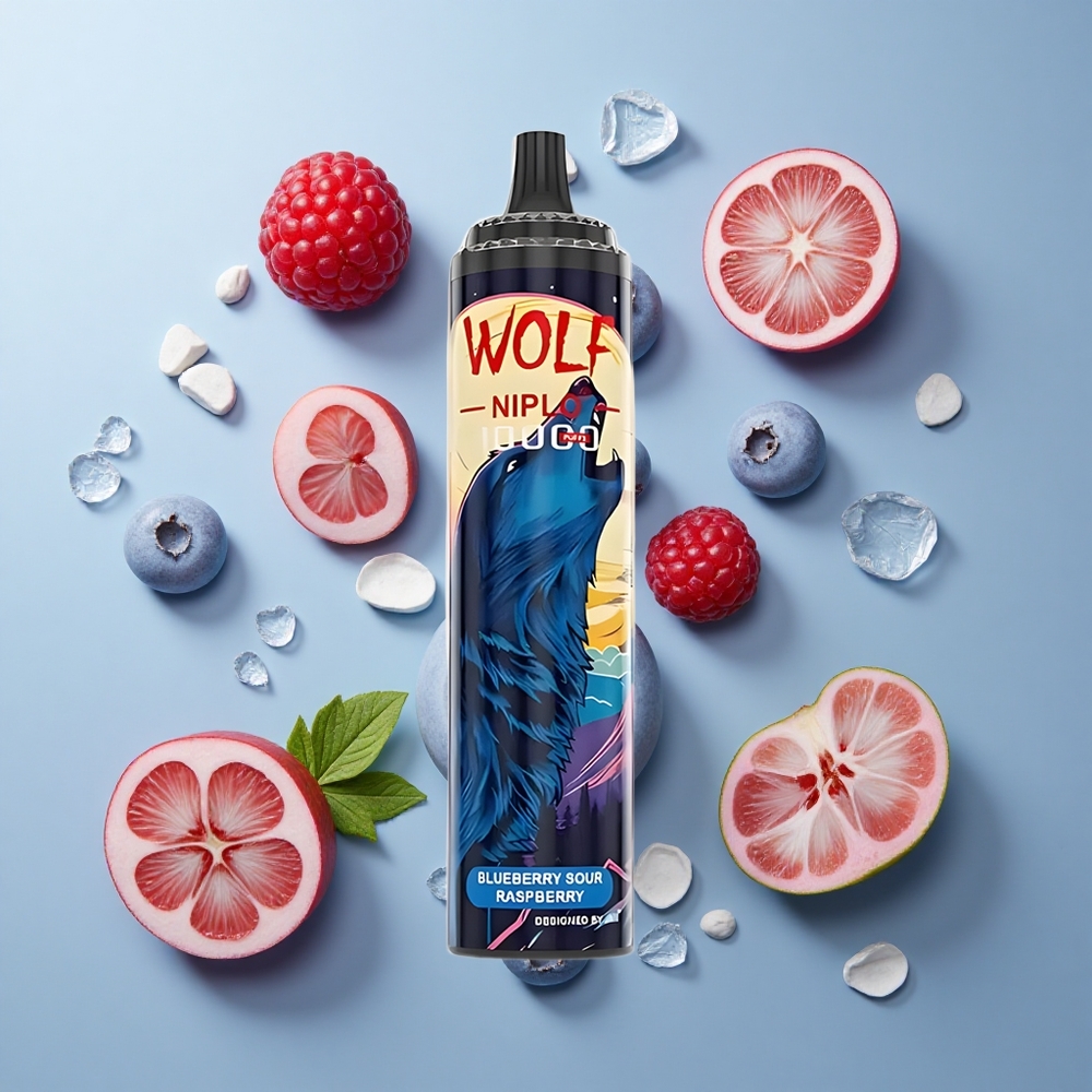 JNR Wolf Niplo 10000 Puffs Blueberry Sour Raspberry with Type-C Fast Charging