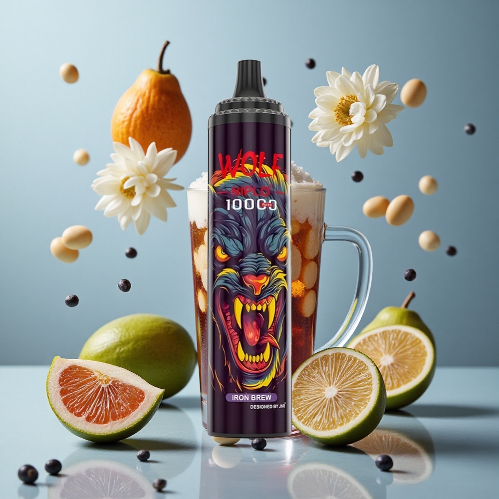 JNR Wolf Niplo 10000 Puffs Iron Brew with 20ml E-liquid & Type-C Fast Charging