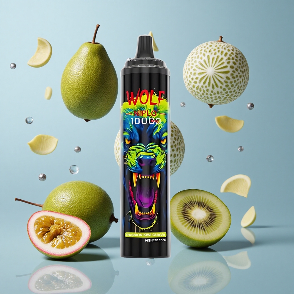JNR Wolf Niplo 10000 Puffs Passion Kiwi Guava with 20ml E-liquid & Type-C Fast Charging