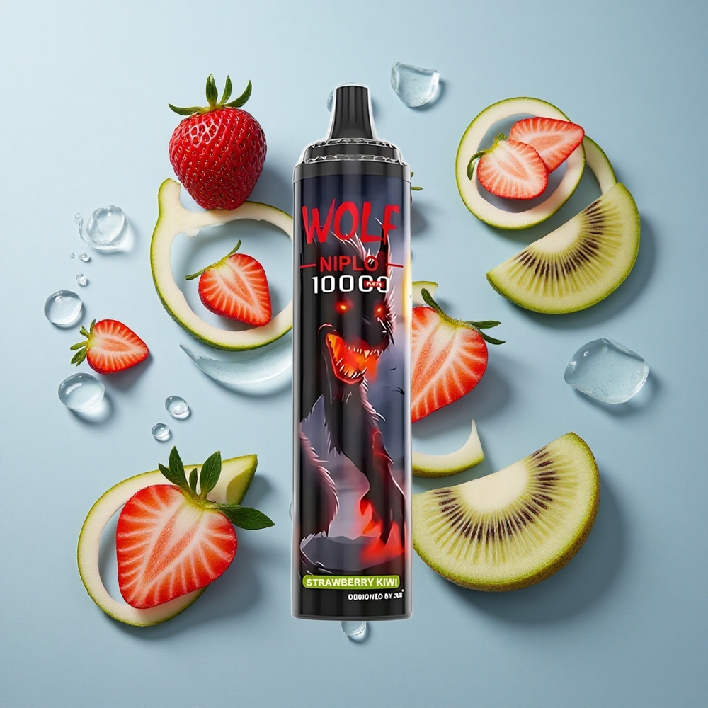 JNR Wolf Niplo 10000 Puffs Strawberry Kiwi with 20ml E-liquid & Type-C Charging