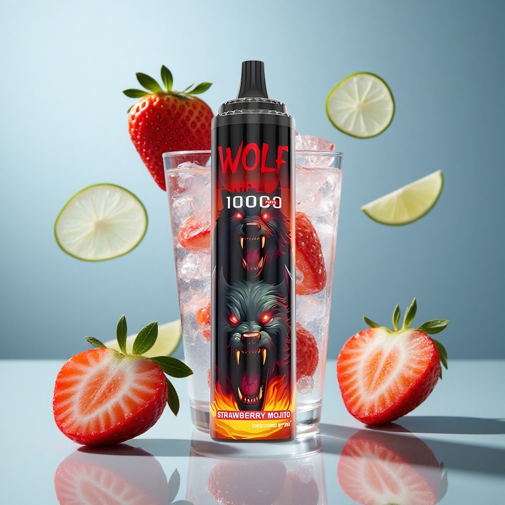 JNR Wolf Niplo 10000 Puffs Strawberry Mojito with 650mAh Battery