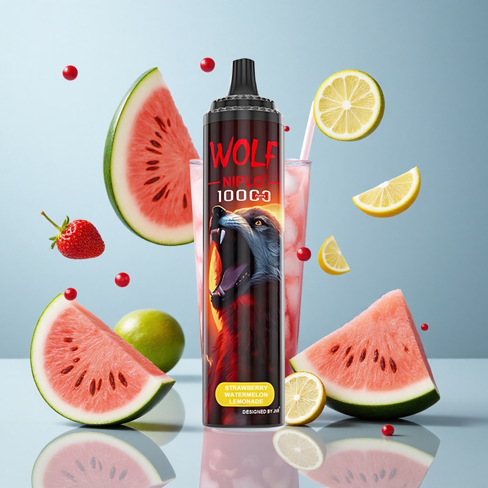 JNR Wolf Niplo 10000 Puffs Strawberry Watermelon Lemonade with Type-C Fast Charging
