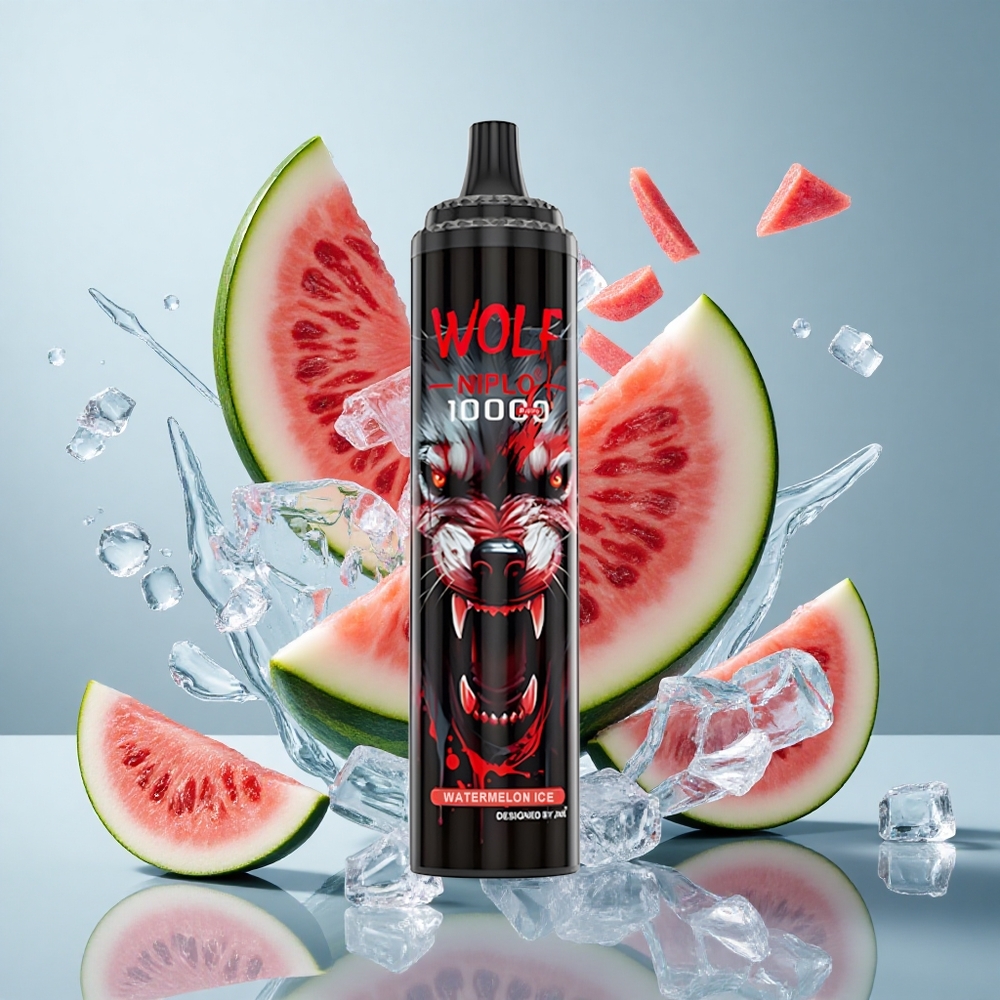JNR Wolf Niplo 10000 Puffs Watermelon Ice with 20ml E-liquid & Type-C Charging
